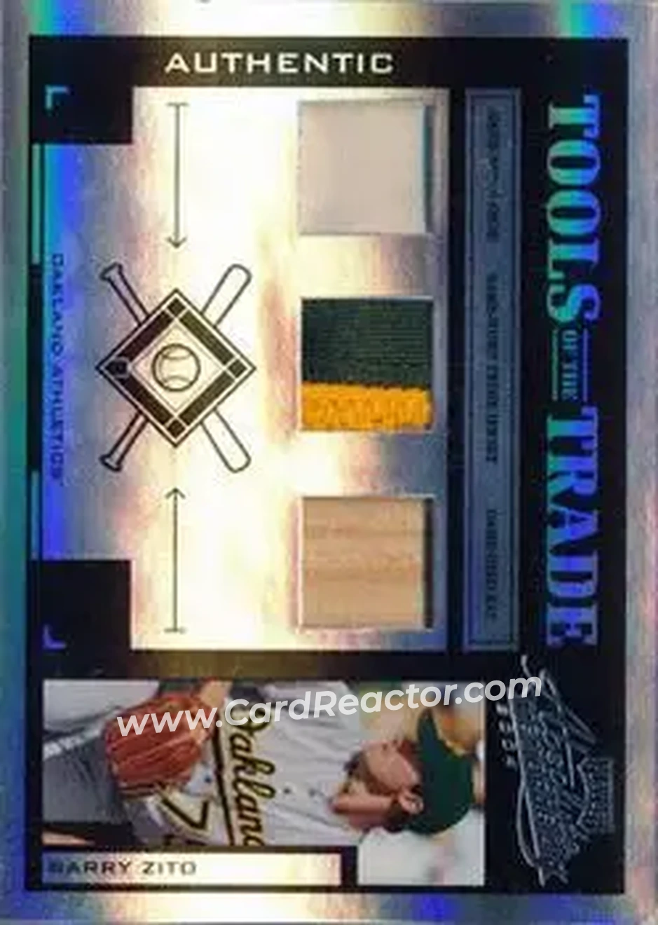 2004 Playoff Absolute Memorabilia - Tools of the Trade Material Trio PS #TT-19 - Barry Zito - Oakland Athletics - Front