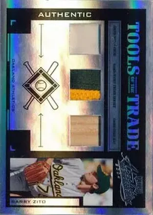 2004 Playoff Absolute Memorabilia - Tools of the Trade Material Trio PS #TT-19 - Barry Zito - Oakland Athletics