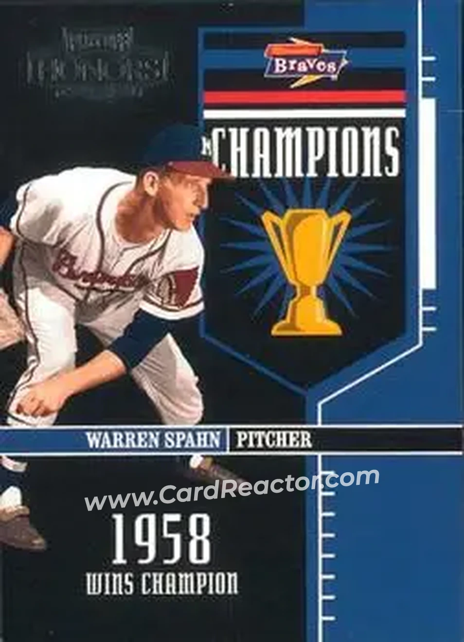 2004 Playoff Honors - Champions #C-2 - Warren Spahn - Milwaukee Braves - Front