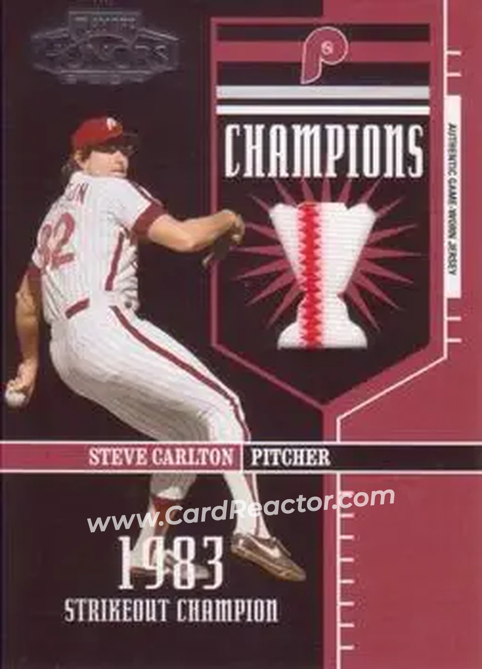 2004 Playoff Honors - Champions Jersey #C-6 - Steve Carlton - Philadelphia Phillies - Front