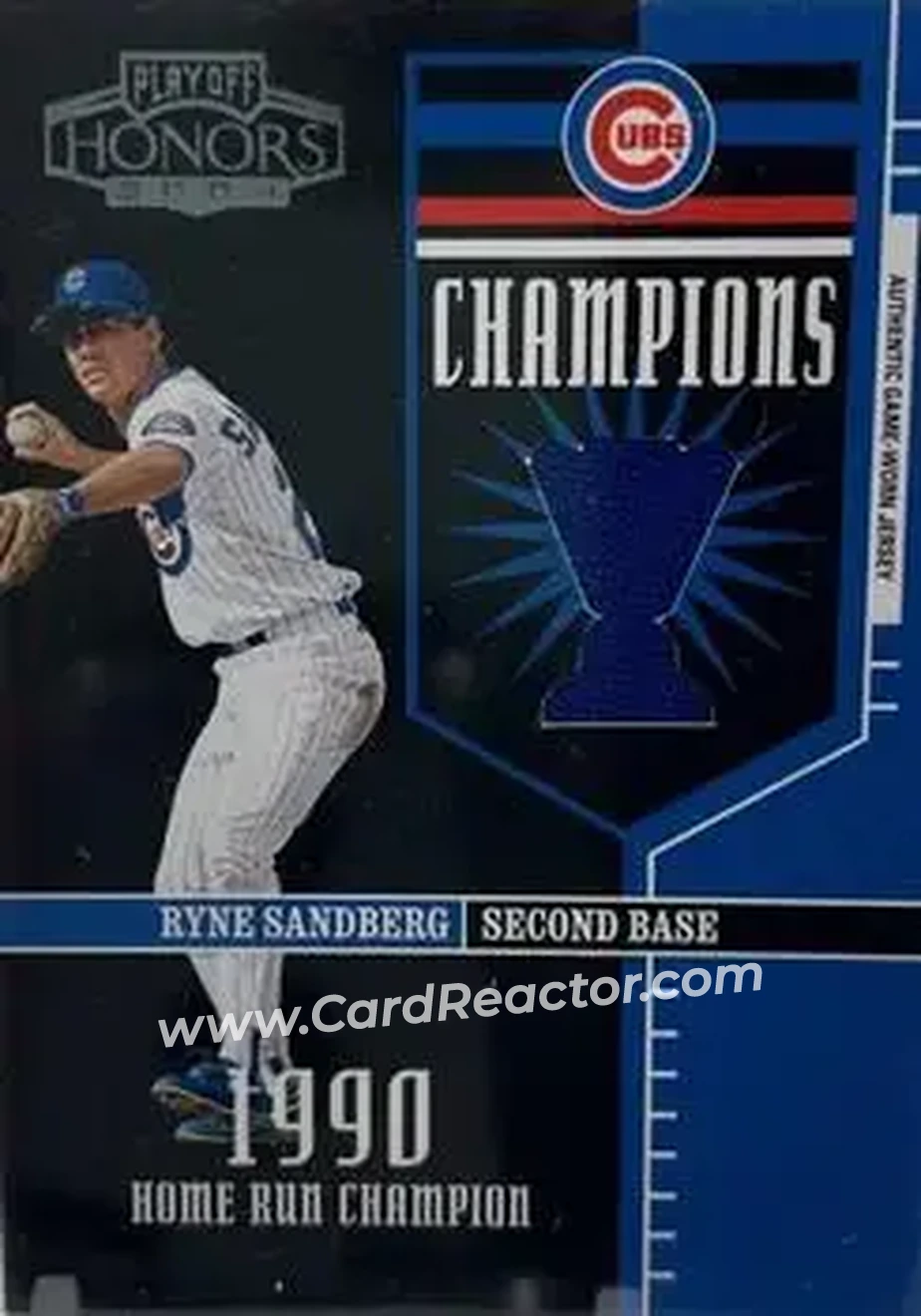 2004 Playoff Honors - Champions Jersey #C-9 - Ryne Sandberg - Chicago Cubs - Front