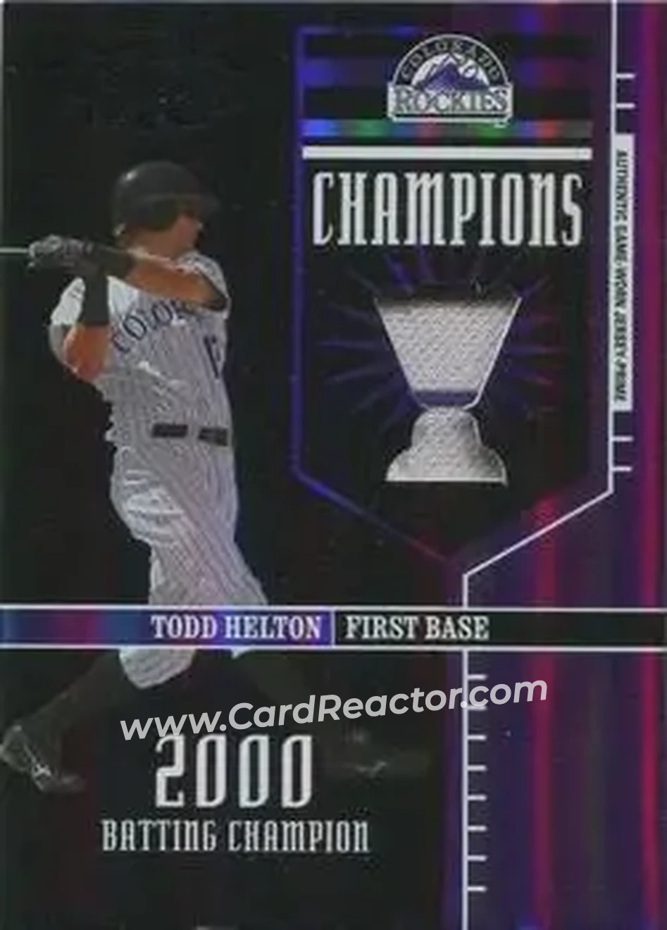2004 Playoff Honors - Champions Jersey Prime #C-13 - Todd Helton - Colorado Rockies - Front