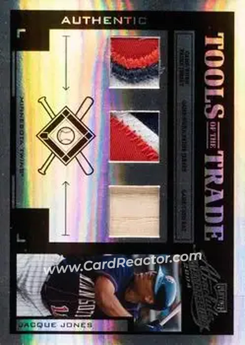 2004 Playoff Absolute Memorabilia - Tools of the Trade Material Trio PS #TT-60 - Jacque Jones - Minnesota Twins - Front