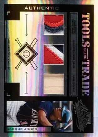 2004 Playoff Absolute Memorabilia - Tools of the Trade Material Trio PS #TT-60 - Jacque Jones - Minnesota Twins