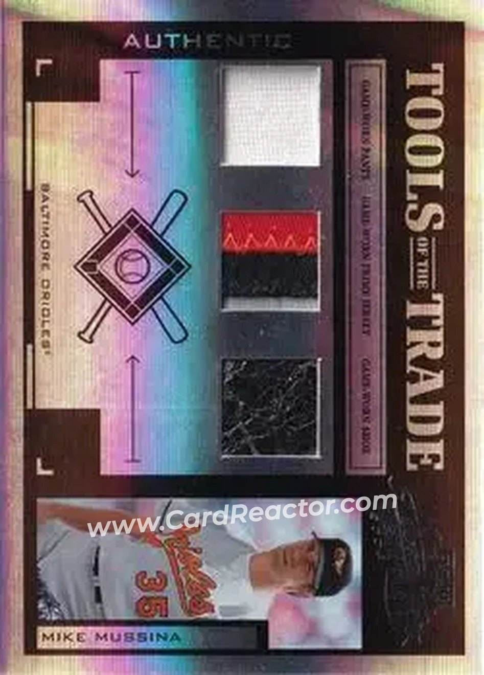 2004 Playoff Absolute Memorabilia - Tools of the Trade Material Trio PS #TT-97 - Mike Mussina - Baltimore Orioles - Front