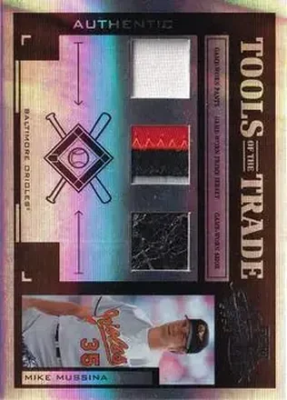 2004 Playoff Absolute Memorabilia - Tools of the Trade Material Trio PS #TT-97 - Mike Mussina - Baltimore Orioles