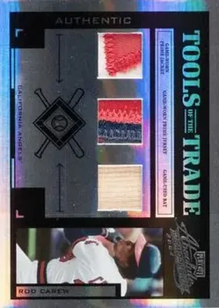 2004 Playoff Absolute Memorabilia - Tools of the Trade Material Trio PS #TT-126 - Rod Carew - California Angels