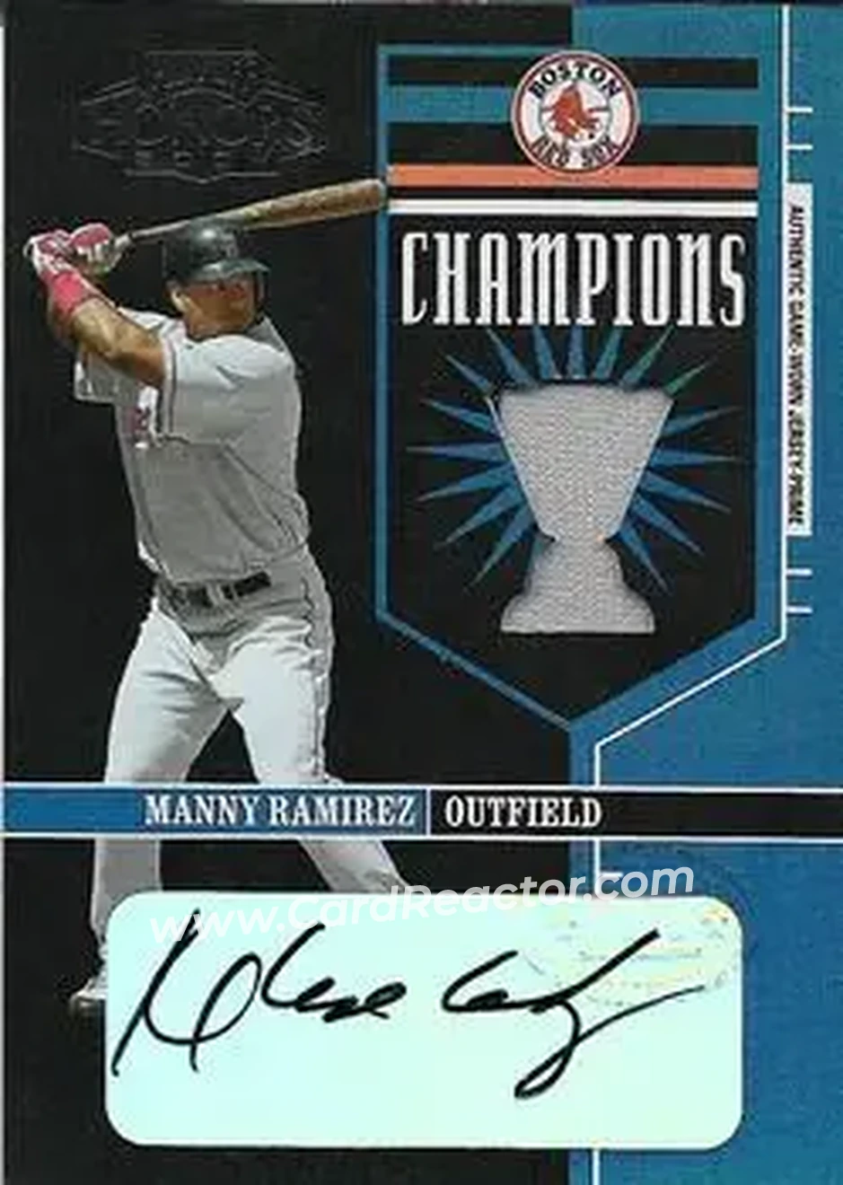 2004 Playoff Honors - Champions Jersey Signature Prime #C-18 - Manny Ramirez - Boston Red Sox - Front