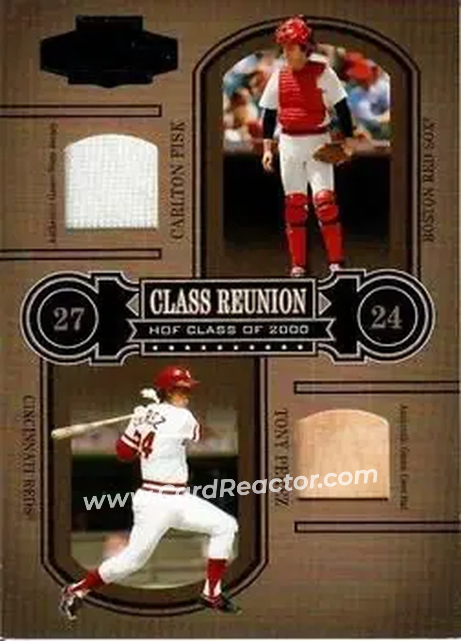 2004 Playoff Honors - Class Reunion Material #CR-2 - Carlton Fisk - Tony Perez - Front