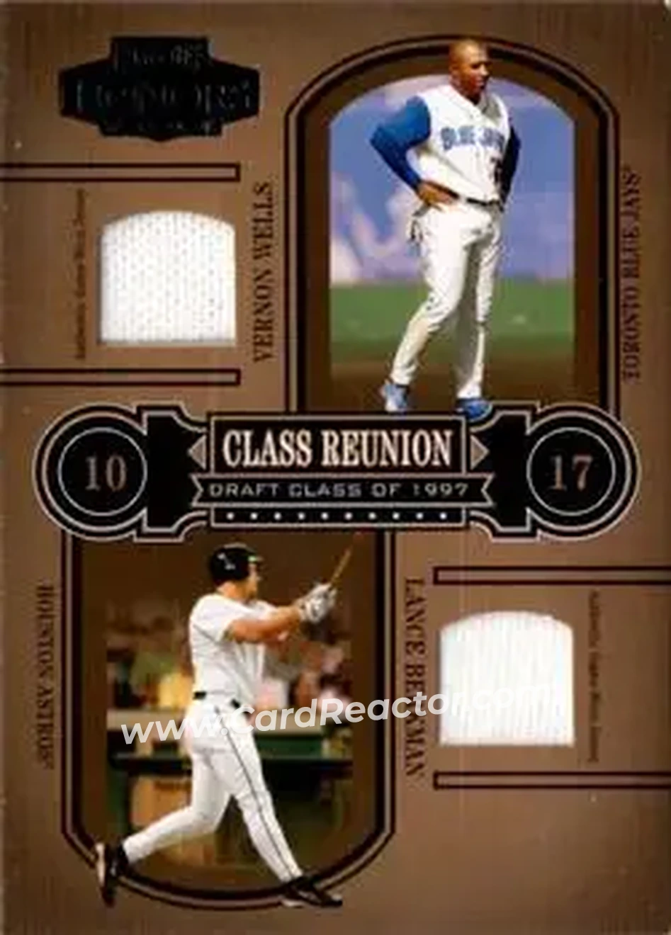 2004 Playoff Honors - Class Reunion Material #CR-14 - Vernon Wells - Lance Berkman - Front 2004 Playoff Honors - Class Reunion Material #CR-14 - Vernon Wells - Lance Berkman - Front