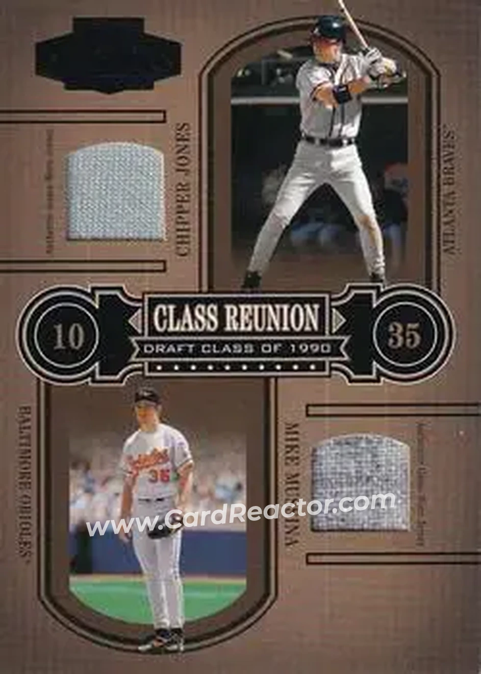 2004 Playoff Honors - Class Reunion Material #CR-20 - Chipper Jones - Mike Mussina - Front