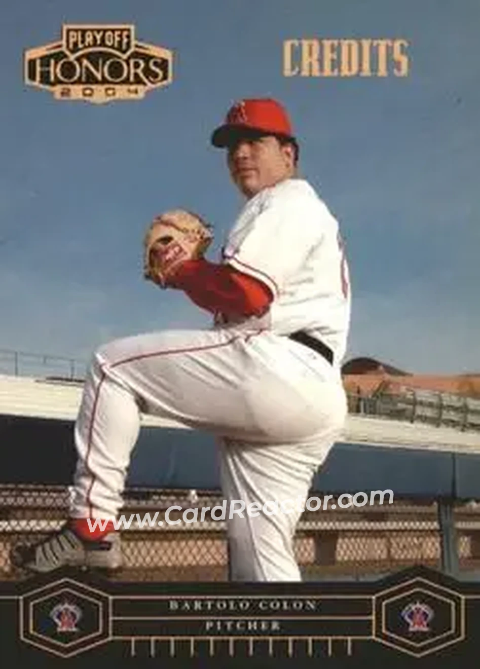 2004 Playoff Honors - Credits Bronze #1 - Bartolo Colon - Anaheim Angels - Front