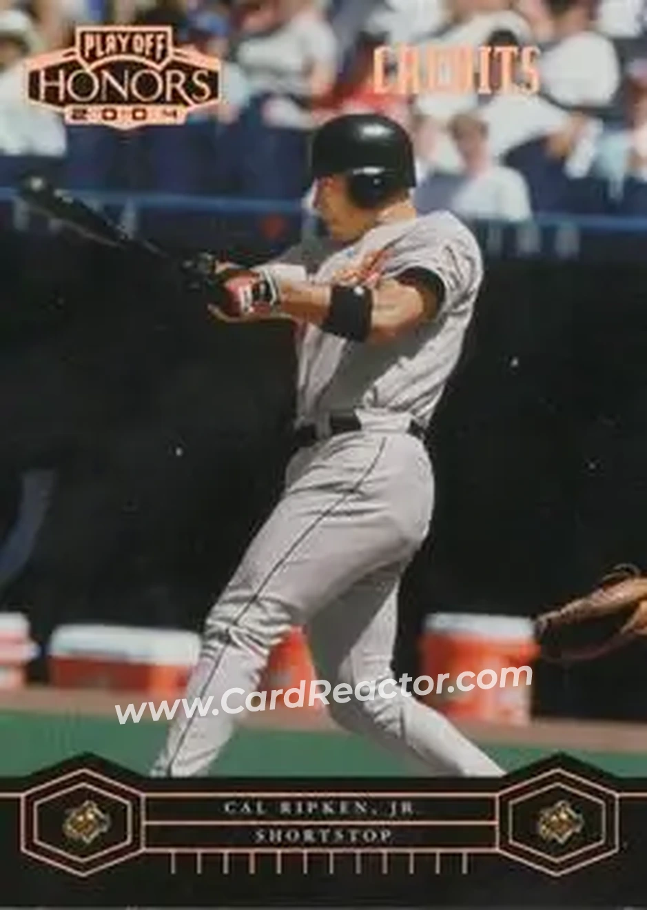 2004 Playoff Honors - Credits Bronze #27 - Cal Ripken - Baltimore Orioles - Front