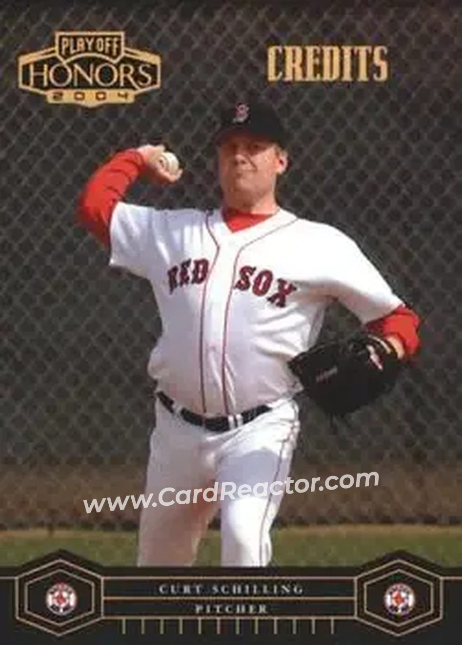 2004 Playoff Honors - Credits Bronze #34 - Curt Schilling - Boston Red Sox - Front