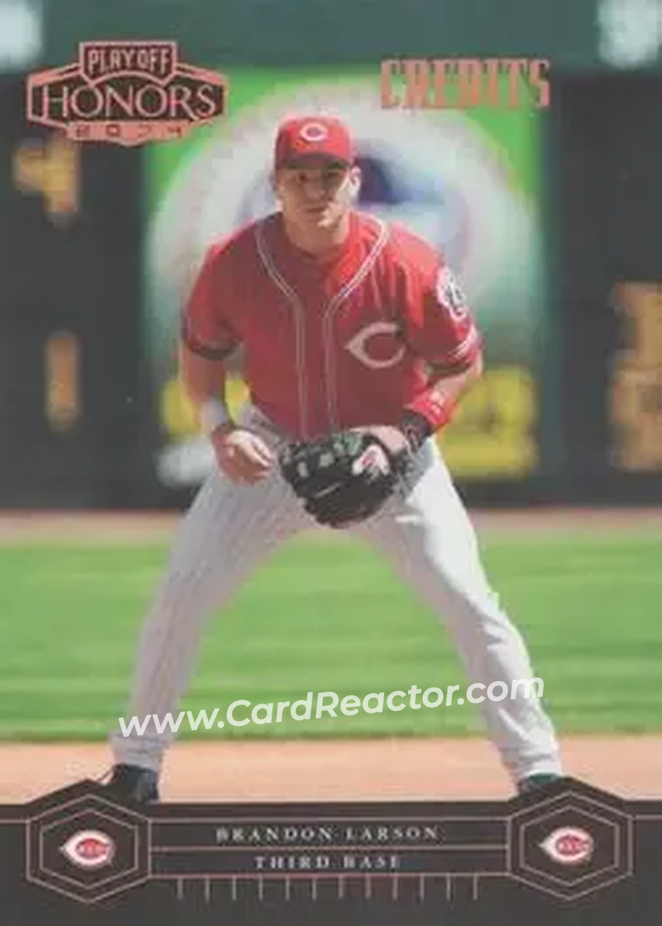 2004 Playoff Honors - Credits Bronze #59 - Brandon Larson - Cincinnati Reds - Front