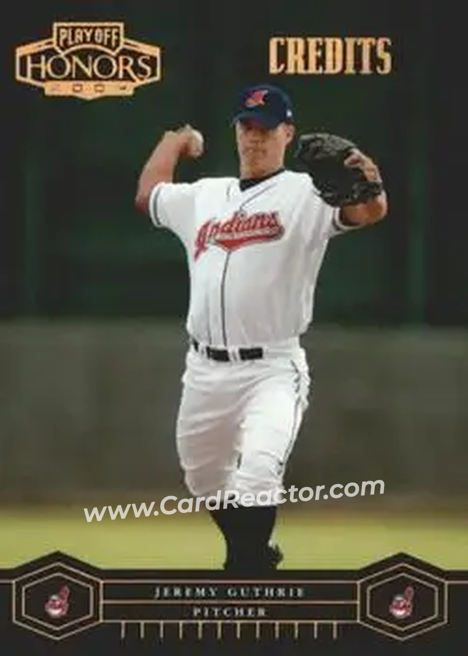 2004 Playoff Honors - Credits Bronze #66 - Jeremy Guthrie - Cleveland Indians - Front