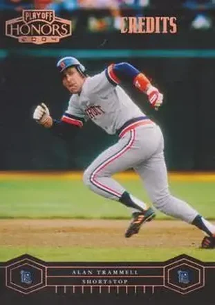 2004 Playoff Honors - Credits Bronze #74 - Alan Trammell - Detroit Tigers