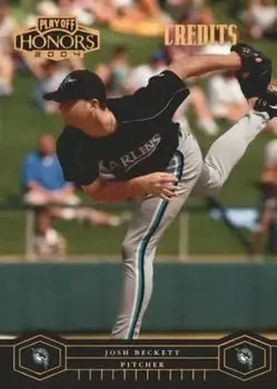 2004 Playoff Honors - Credits Bronze #80 - Josh Beckett - Florida Marlins