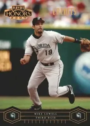 2004 Playoff Honors - Credits Bronze #84 - Mike Lowell - Florida Marlins
