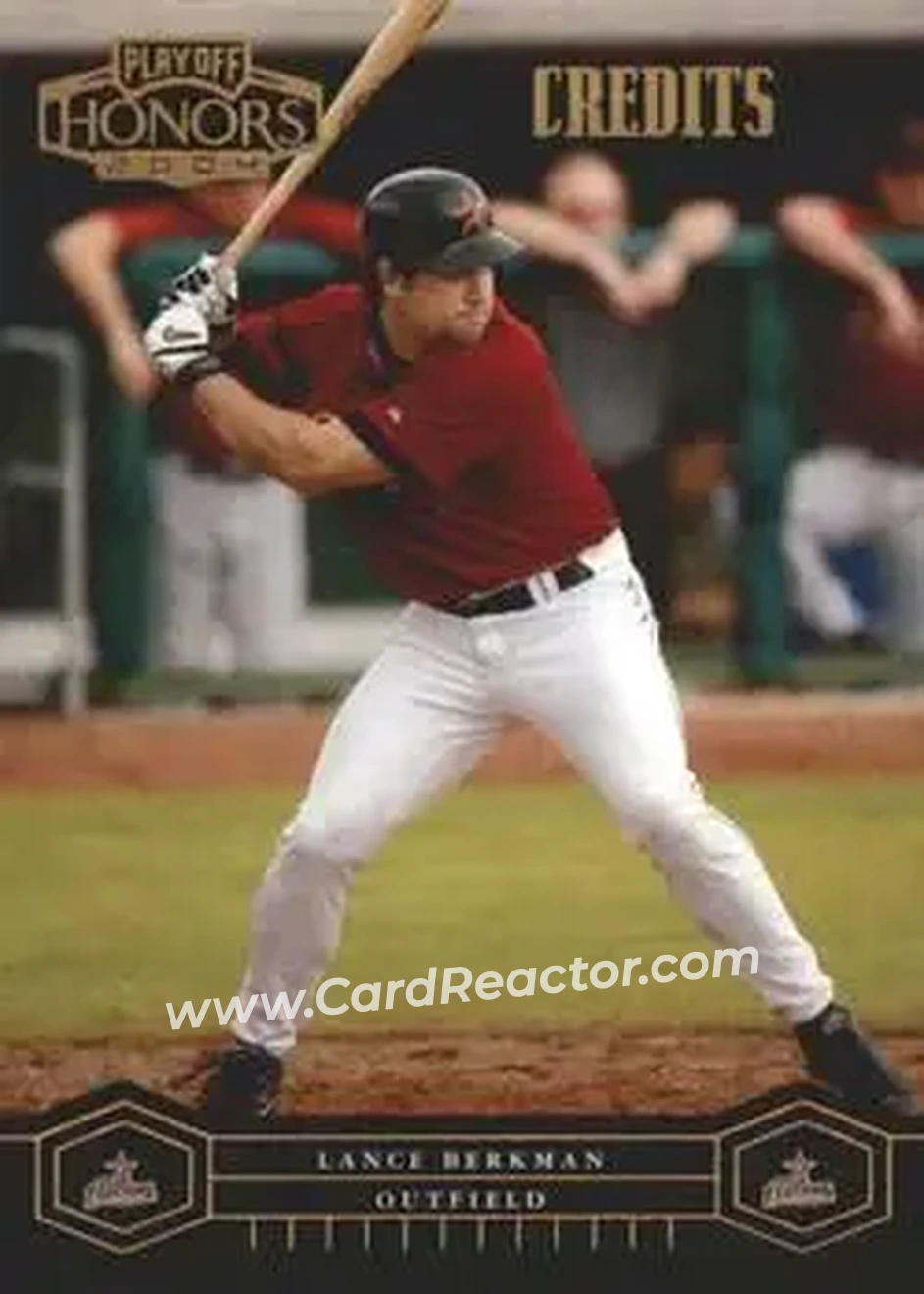 2004 Playoff Honors - Credits Bronze #90 - Lance Berkman - Houston Astros - Front