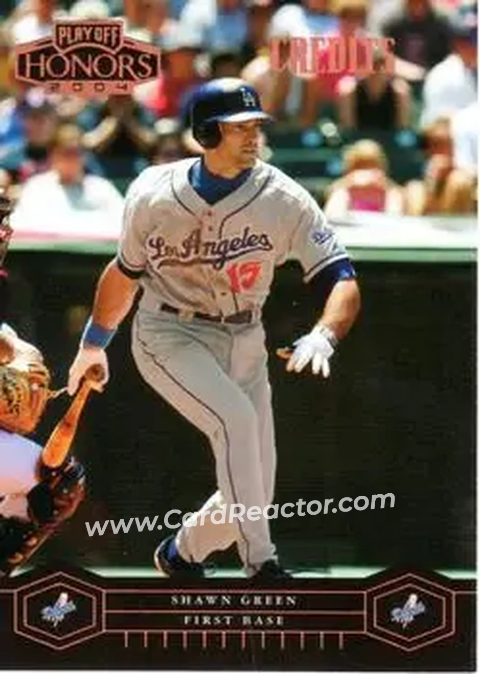 2004 Playoff Honors - Credits Bronze #109 - Shawn Green - Los Angeles Dodgers - Front