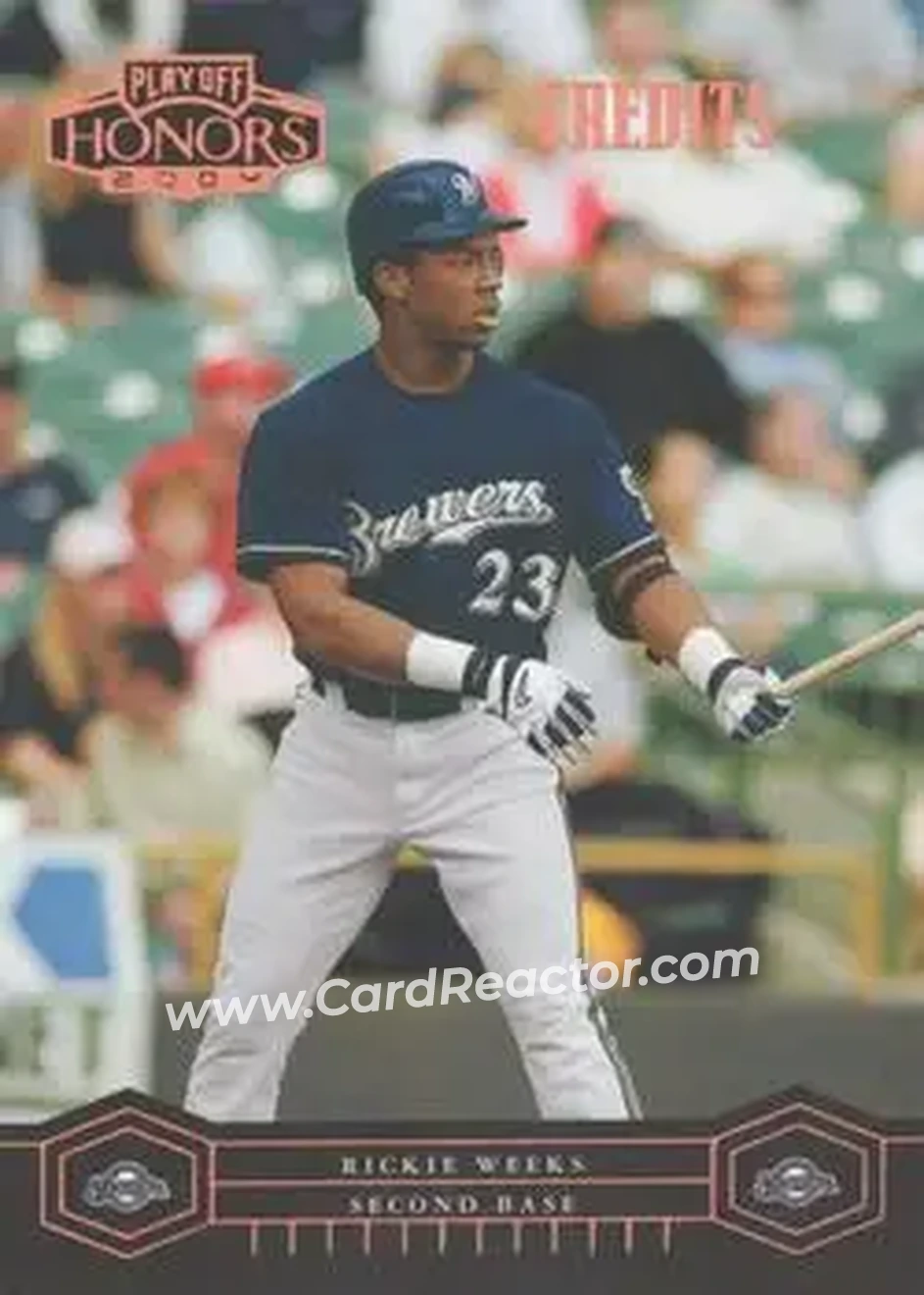 2004 Playoff Honors - Credits Bronze #111 - Rickie Weeks - Milwaukee Brewers - Front 2004 Playoff Honors - Credits Bronze #111 - Rickie Weeks - Milwaukee Brewers - Front