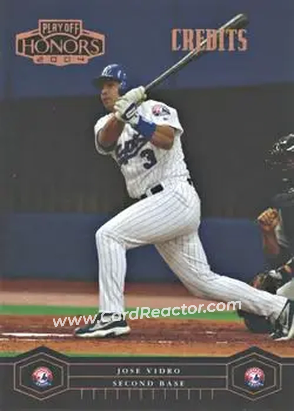 2004 Playoff Honors - Credits Bronze #120 - Jose Vidro - Montreal Expos - Front