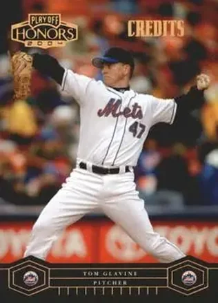 2004 Playoff Honors - Credits Bronze #127 - Tom Glavine - New York Mets