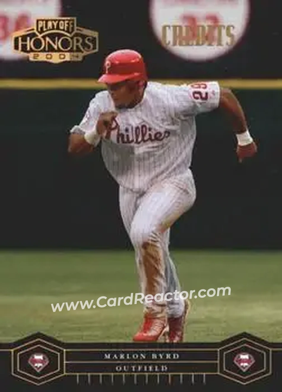 2004 Playoff Honors - Credits Bronze #154 - Marlon Byrd - Philadelphia Phillies - Front 2004 Playoff Honors - Credits Bronze #154 - Marlon Byrd - Philadelphia Phillies - Front