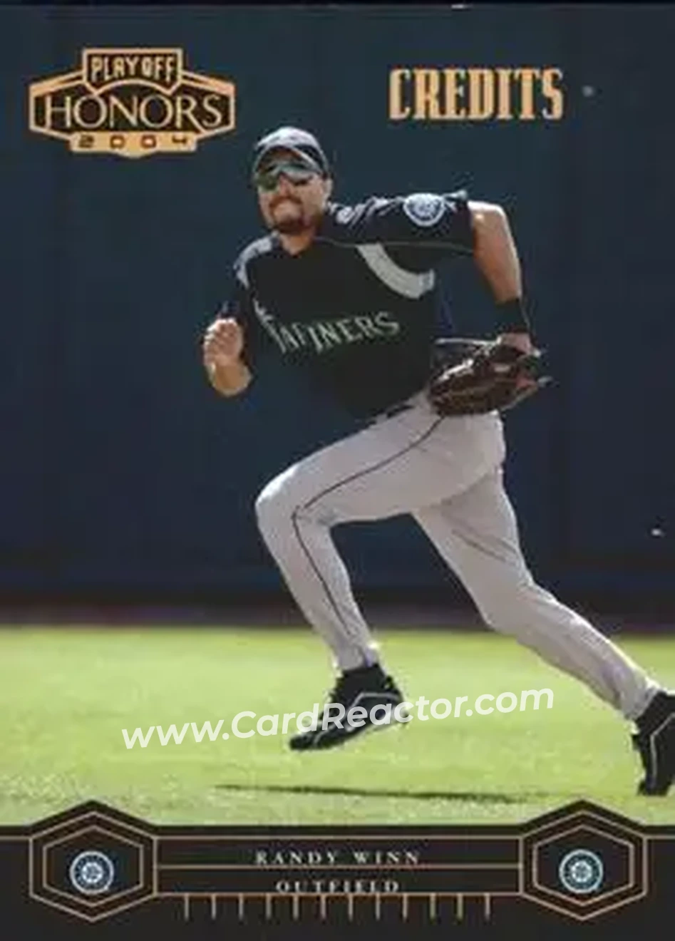 2004 Playoff Honors - Credits Bronze #174 - Randy Winn - Seattle Mariners - Front