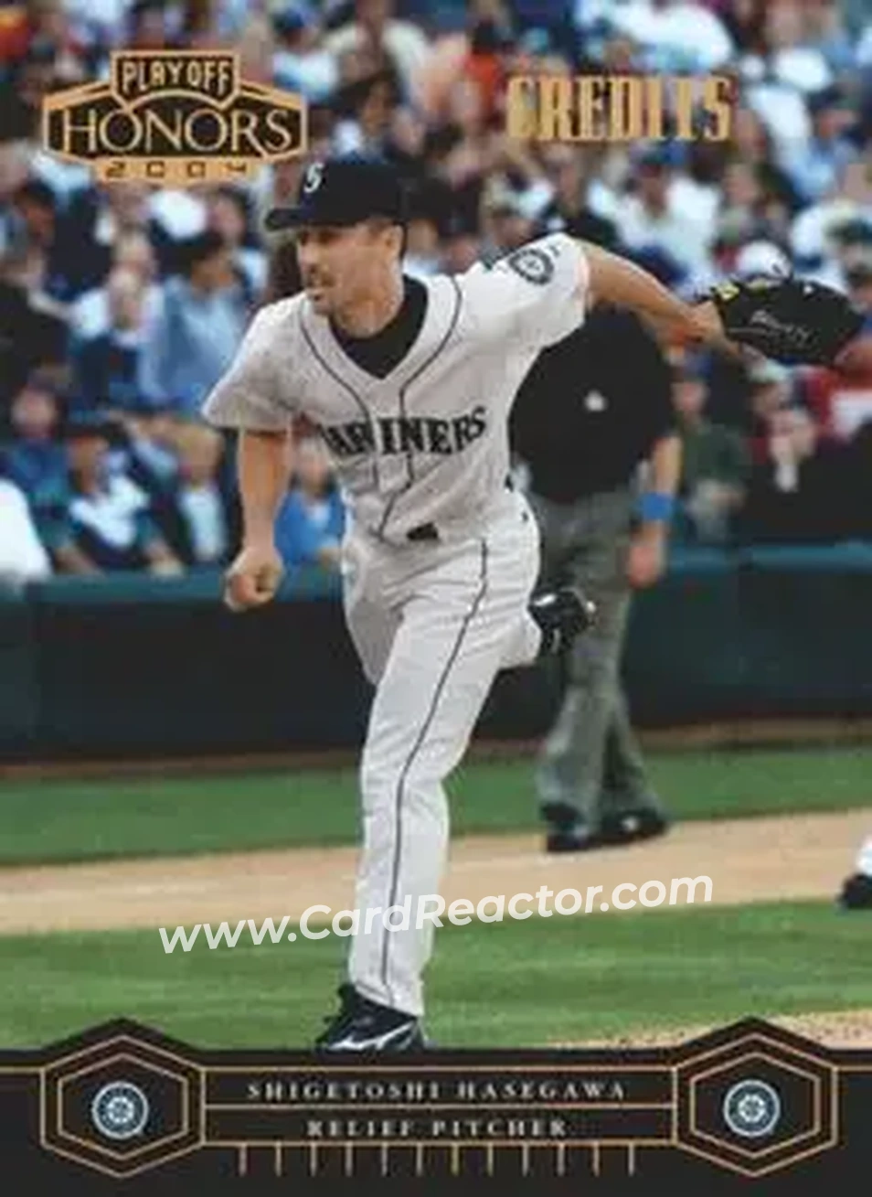2004 Playoff Honors - Credits Bronze #176 - Shigetoshi Hasegawa - Seattle Mariners - Front