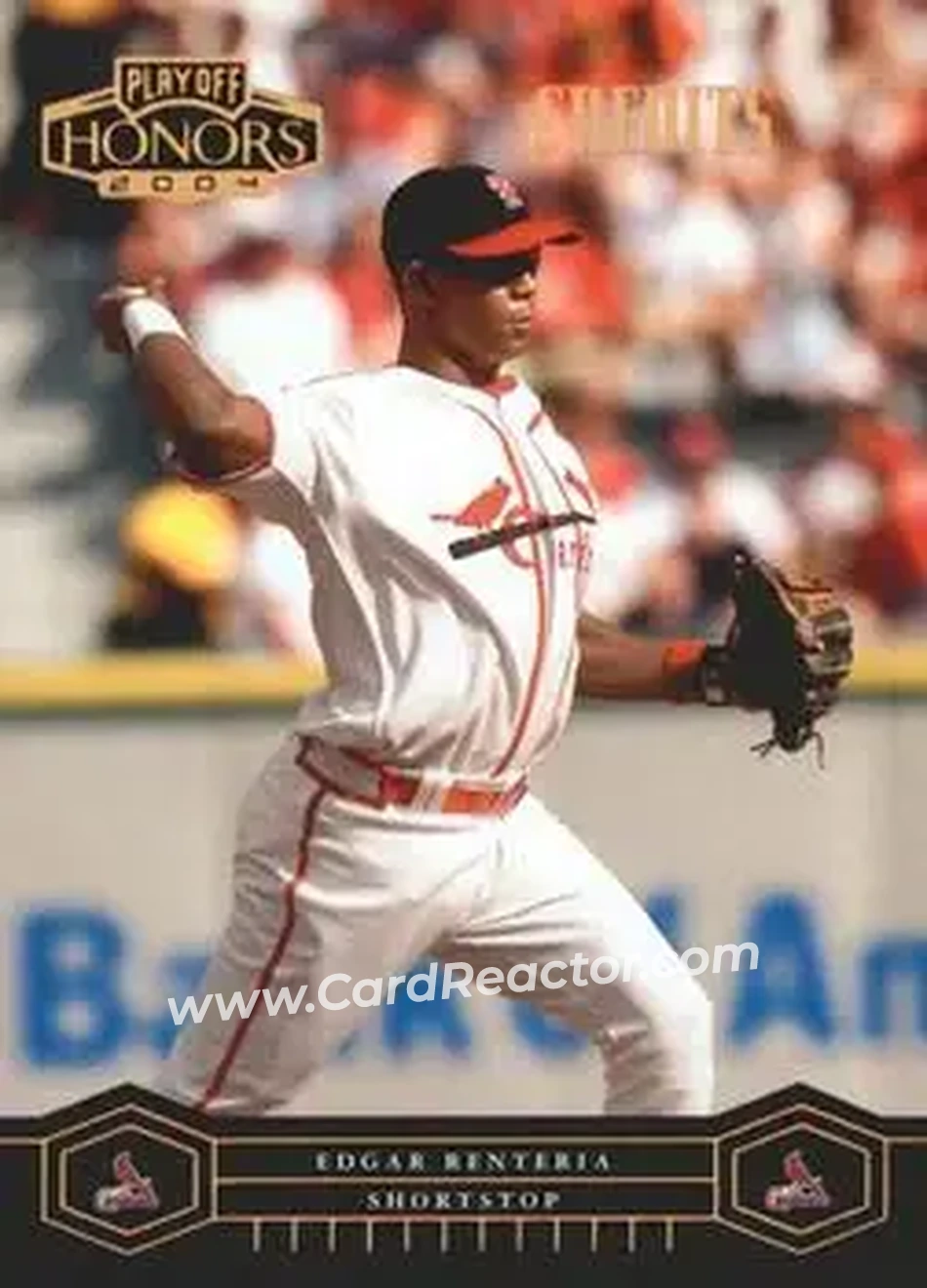 2004 Playoff Honors - Credits Bronze #179 - Edgar Renteria - St. Louis Cardinals - Front