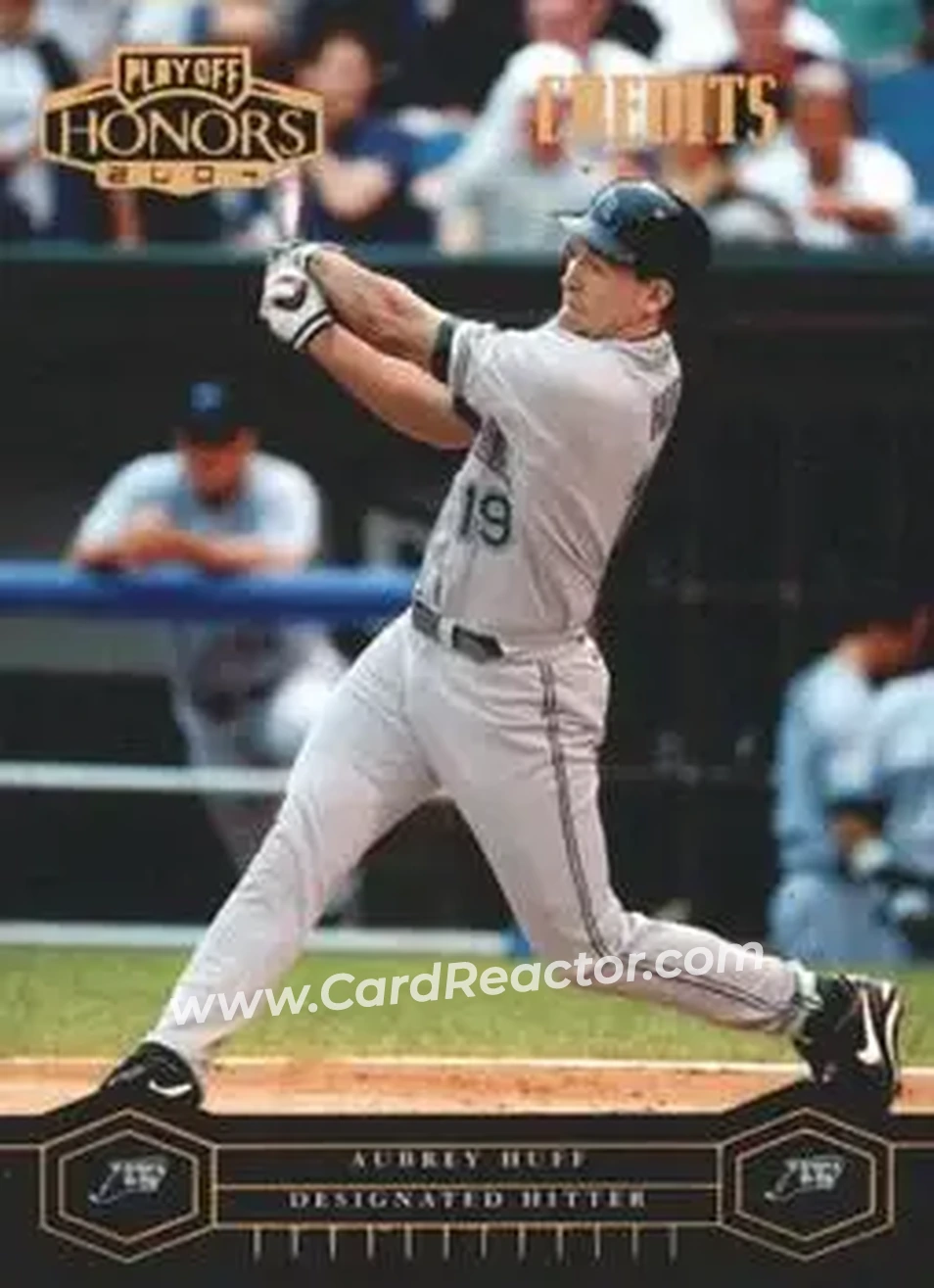 2004 Playoff Honors - Credits Bronze #184 - Aubrey Huff - Tampa Bay Devil Rays - Front