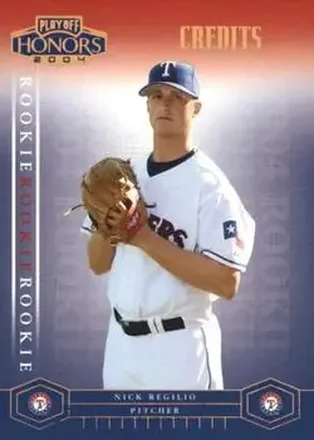 2004 Playoff Honors - Credits Bronze #205 - Nick Regilio - Texas Rangers