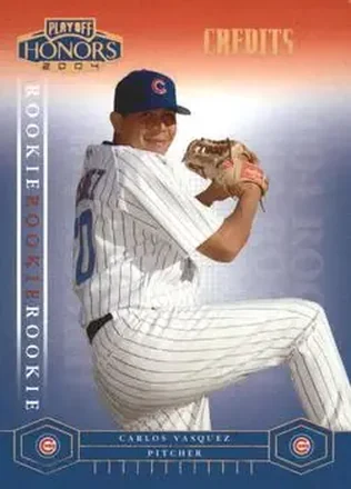 2004 Playoff Honors - Credits Bronze #215 - Carlos Vasquez - Chicago Cubs