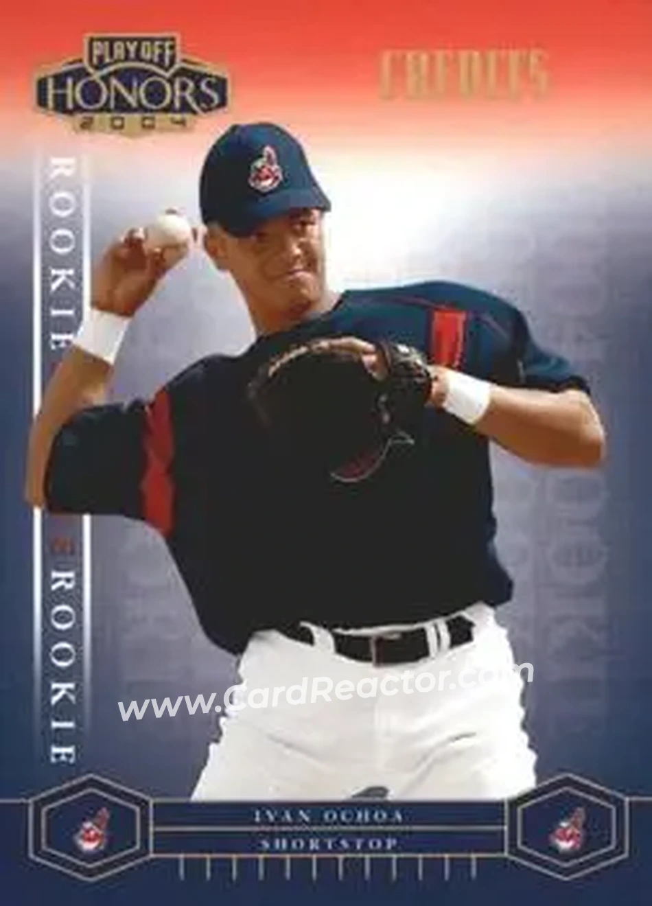 2004 Playoff Honors - Credits Bronze #243 - Ivan Ochoa - Cleveland Indians - Front