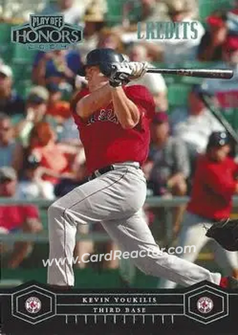 2004 Playoff Honors - Credits Gold #37 - Kevin Youkilis - Boston Red Sox - Front