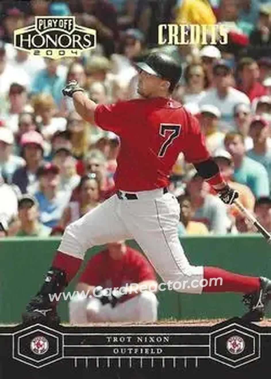 2004 Playoff Honors - Credits Gold #41 - Trot Nixon - Boston Red Sox - Front