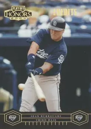 2004 Playoff Honors - Credits Gold #164 - Sean Burroughs - San Diego Padres