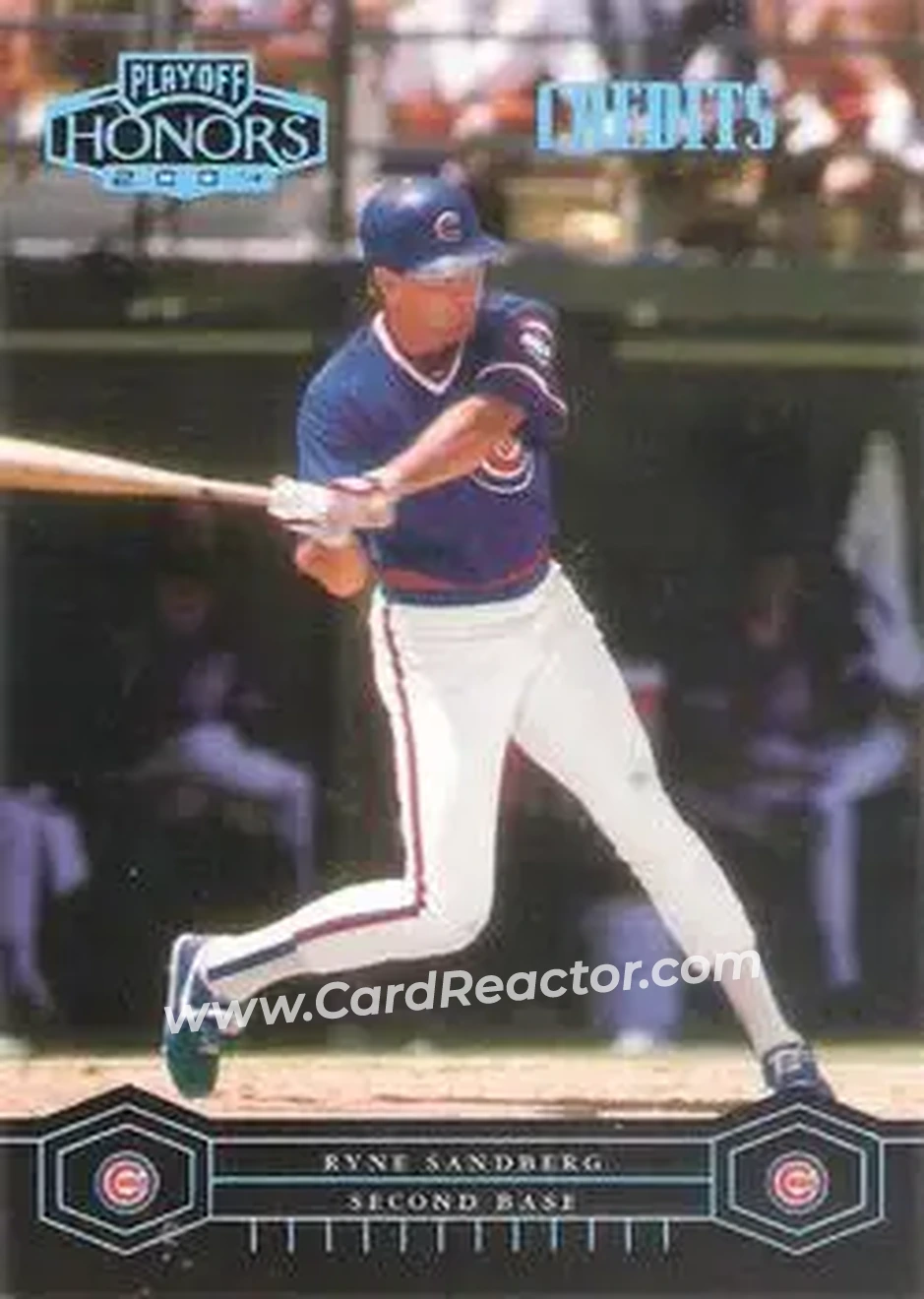 2004 Playoff Honors - Credits Platinum #49 - Ryne Sandberg - Chicago Cubs - Front
