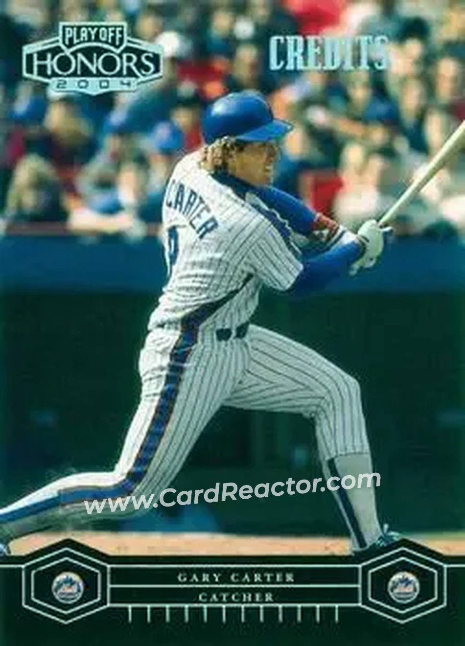 2004 Playoff Honors - Credits Platinum #123 - Gary Carter - New York Mets - Front 2004 Playoff Honors - Credits Platinum #123 - Gary Carter - New York Mets - Front