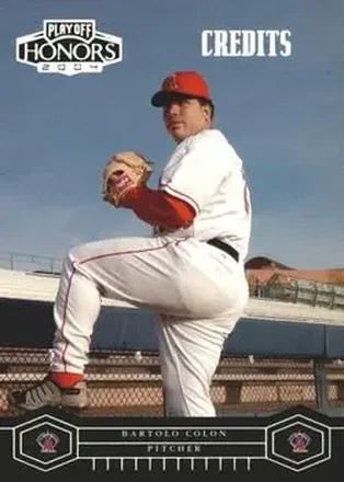 2004 Playoff Honors - Credits Silver #1 - Bartolo Colon - Anaheim Angels
