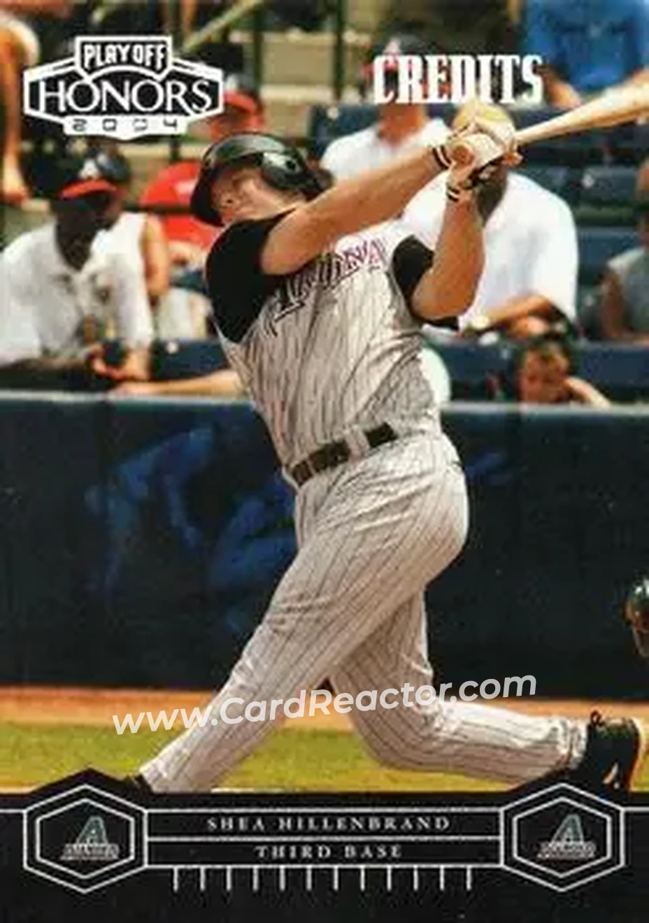 2004 Playoff Honors - Credits Silver #13 - Shea Hillenbrand - Arizona Diamondbacks - Front