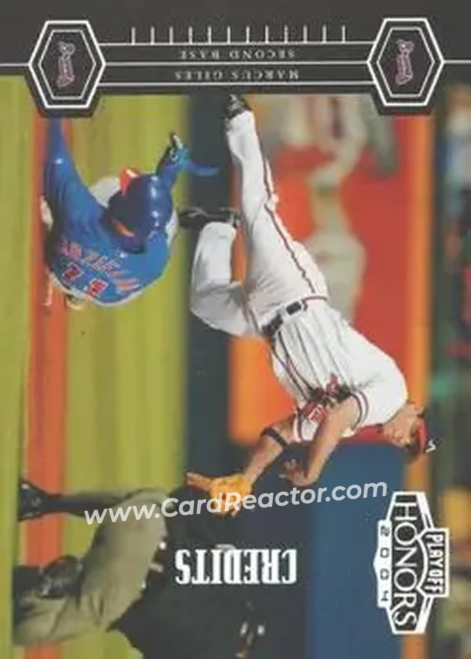2004 Playoff Honors - Credits Silver #22 - Marcus Giles - Atlanta Braves - Front