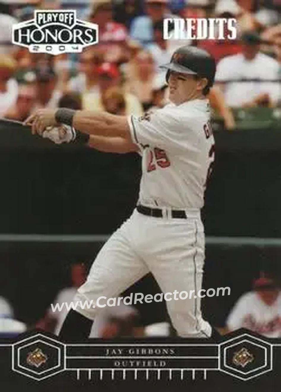 2004 Playoff Honors - Credits Silver #29 - Jay Gibbons - Baltimore Orioles - Front