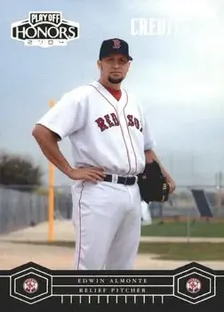 2004 Playoff Honors - Credits Silver #35 - Edwin Almonte - Boston Red Sox