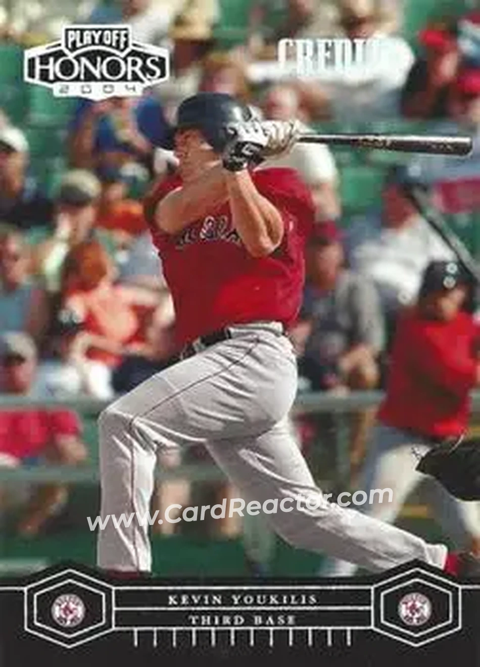 2004 Playoff Honors - Credits Silver #37 - Kevin Youkilis - Boston Red Sox - Front