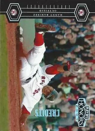 2004 Playoff Honors - Credits Silver #38 - Manny Ramirez - Boston Red Sox
