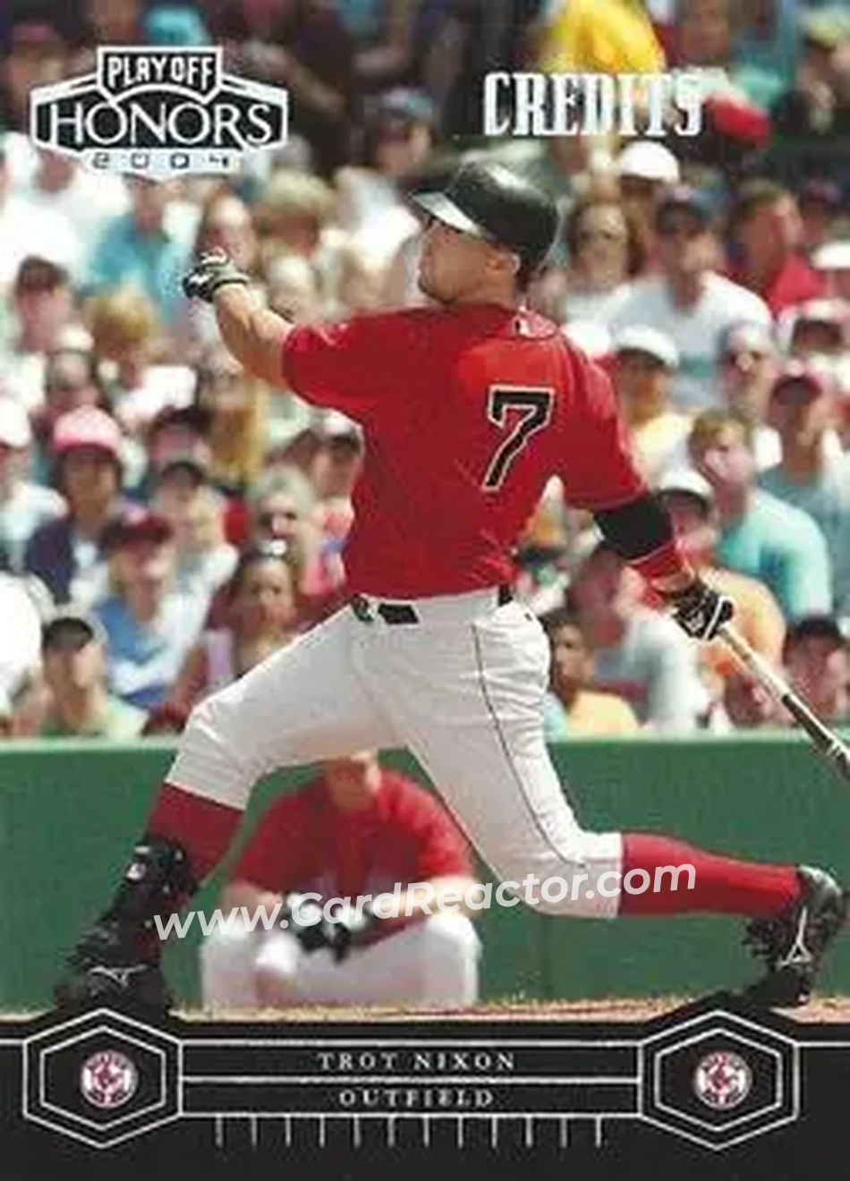 2004 Playoff Honors - Credits Silver #41 - Trot Nixon - Boston Red Sox - Front
