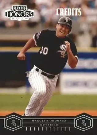 2004 Playoff Honors - Credits Silver #55 - Magglio Ordonez - Chicago White Sox